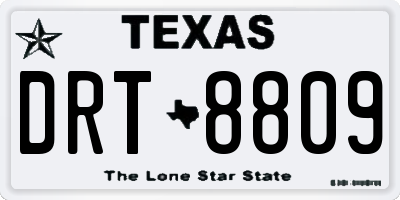 TX license plate DRT8809