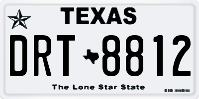 TX license plate DRT8812