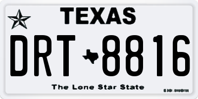 TX license plate DRT8816