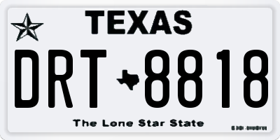 TX license plate DRT8818