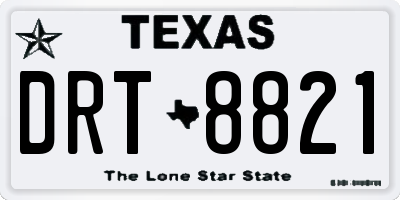 TX license plate DRT8821