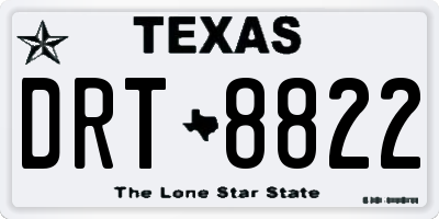 TX license plate DRT8822