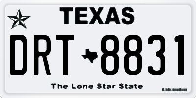TX license plate DRT8831