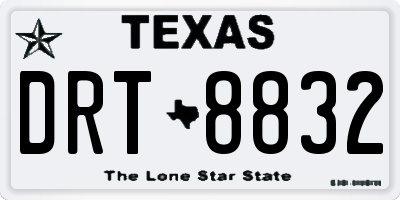 TX license plate DRT8832