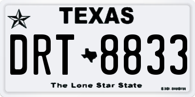 TX license plate DRT8833