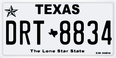 TX license plate DRT8834