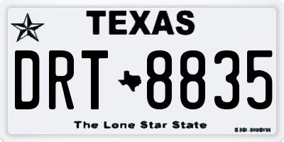 TX license plate DRT8835