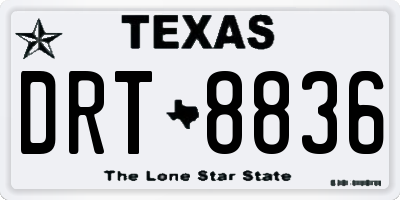 TX license plate DRT8836