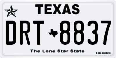 TX license plate DRT8837