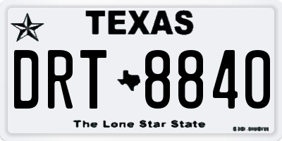 TX license plate DRT8840