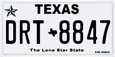 TX license plate DRT8847