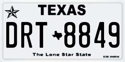 TX license plate DRT8849