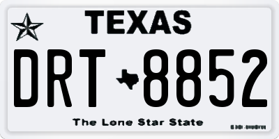 TX license plate DRT8852