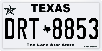 TX license plate DRT8853