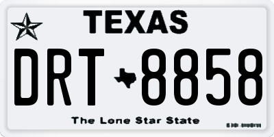 TX license plate DRT8858