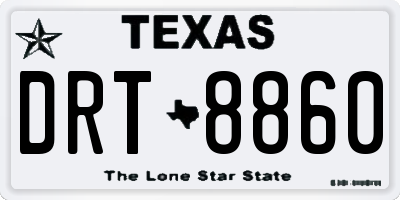 TX license plate DRT8860