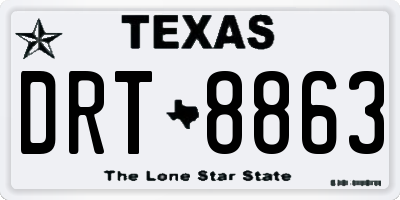 TX license plate DRT8863