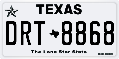 TX license plate DRT8868