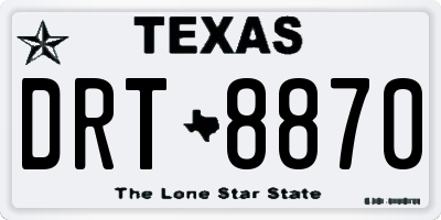 TX license plate DRT8870