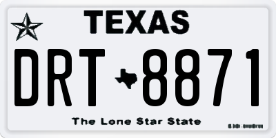 TX license plate DRT8871