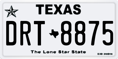 TX license plate DRT8875