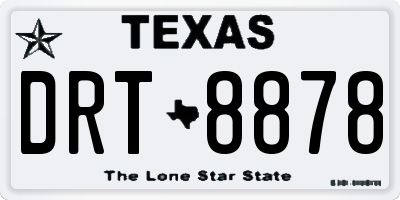 TX license plate DRT8878