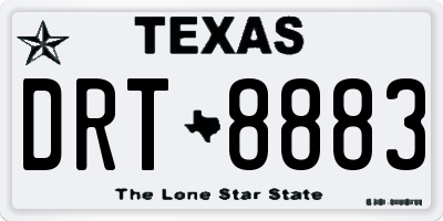 TX license plate DRT8883