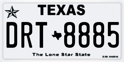 TX license plate DRT8885