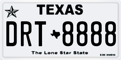 TX license plate DRT8888