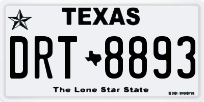 TX license plate DRT8893