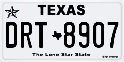 TX license plate DRT8907