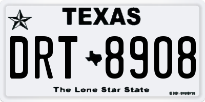 TX license plate DRT8908
