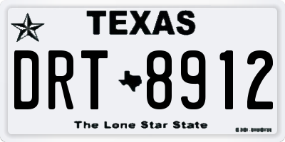 TX license plate DRT8912