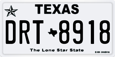 TX license plate DRT8918