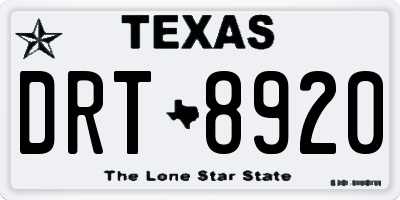 TX license plate DRT8920