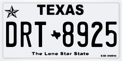 TX license plate DRT8925