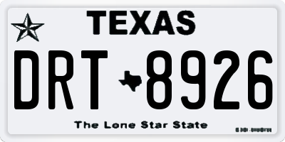 TX license plate DRT8926