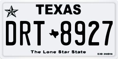TX license plate DRT8927