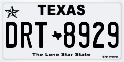 TX license plate DRT8929