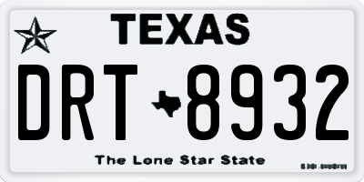 TX license plate DRT8932