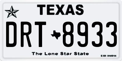 TX license plate DRT8933