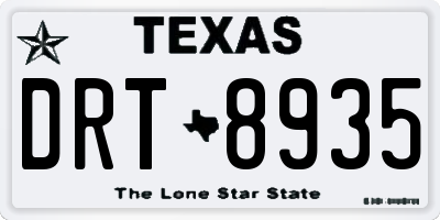 TX license plate DRT8935