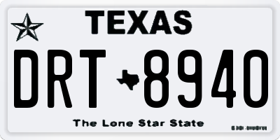 TX license plate DRT8940