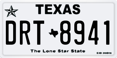 TX license plate DRT8941