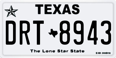 TX license plate DRT8943