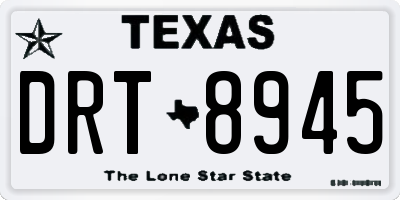 TX license plate DRT8945