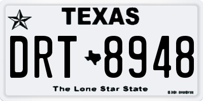 TX license plate DRT8948