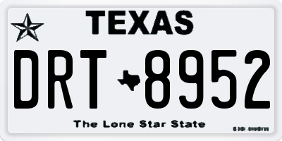 TX license plate DRT8952
