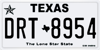 TX license plate DRT8954