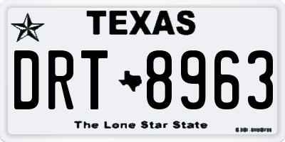 TX license plate DRT8963